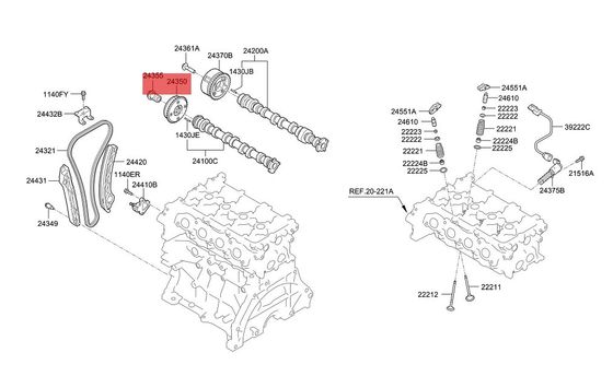 Car OCV Valve  Hyundai Kia fuel control valve 24355-03HA0 Ioniq Elantra Niro