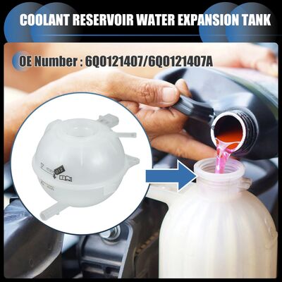 6Q0121407 Coolant Expansion Tank + Radiator Cap For SKODA VW Audi A1 SKODA FABIA